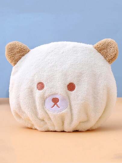 1 件泰迪熊刺绣超细纤维干发帽，柔软吸水保暖发巾，适用于浴室、泳池、海滩、四季家居浴室装饰，返校发帽浴巾，适用于美容院、酒店运动、家居必需品、毛巾、皮肤护理