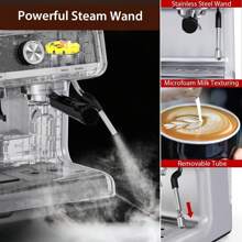 Espresso Machines With Milk Frother Steam Wand,Espresso Maker With Grinder,Barista Latte Machine With Removable Water Tank For Cappuccinos Or Macchiatos,Gift For Women Men