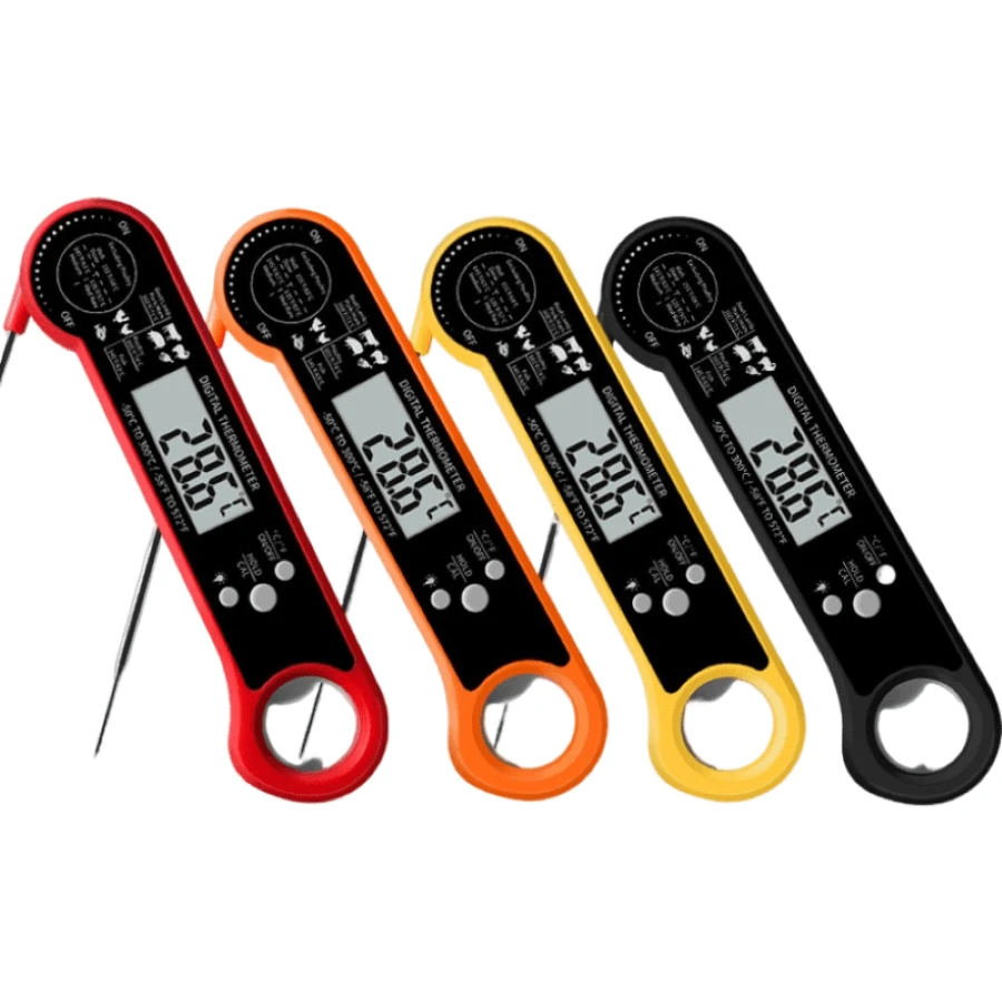 Nhiệt kế đo nhiệt độ thực phẩm có thể gập lại, dùng cho nấu ăn trong bếp, nướng, BBQ, thịt - Nhiều màu - Xem 1