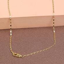 1pc Premium European Style 18K Gold Plated Flat Star Charm Necklace, 2mm Hypoallergenic Chain 16-30 Inches, Suitable For Pendant DIY Jewelry Making Or Daily Wear, Party & Holiday Gifts