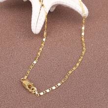 1pc Premium European Style 18K Gold Plated Flat Star Charm Necklace, 2mm Hypoallergenic Chain 16-30 Inches, Suitable For Pendant DIY Jewelry Making Or Daily Wear, Party & Holiday Gifts