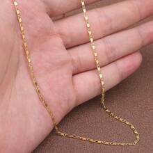 1pc Premium European Style 18K Gold Plated Flat Star Charm Necklace, 2mm Hypoallergenic Chain 16-30 Inches, Suitable For Pendant DIY Jewelry Making Or Daily Wear, Party & Holiday Gifts