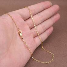 1pc Premium European Style 18K Gold Plated Flat Star Charm Necklace, 2mm Hypoallergenic Chain 16-30 Inches, Suitable For Pendant DIY Jewelry Making Or Daily Wear, Party & Holiday Gifts