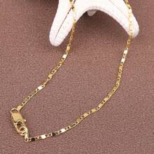 1pc Premium European Style 18K Gold Plated Flat Star Charm Necklace, 2mm Hypoallergenic Chain 16-30 Inches, Suitable For Pendant DIY Jewelry Making Or Daily Wear, Party & Holiday Gifts