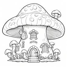 Purple Mushroom House Coloring Book - 1pc 25 Unique Pages, Upgraded Thick Paper, Decompressing Coloring Book, Improves Creativity And Concentration, Ideal For Halloween And Christmas Gifts Back To School