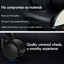 ALFORDSON Video Game Chair, Ergonomic Office Chair, Massage Racing Chair, Retractable Footrest, PU Leather, Height Adjustable And Tilt, 180kg Load Capacity - Black - View 5