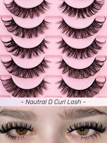 Rikuaild 10 Pairs D Curl Russian False Eyelashes, Natural Fluffy & Thick, Delicate Criss-Cross Effect - 交叉款 - 查看 2