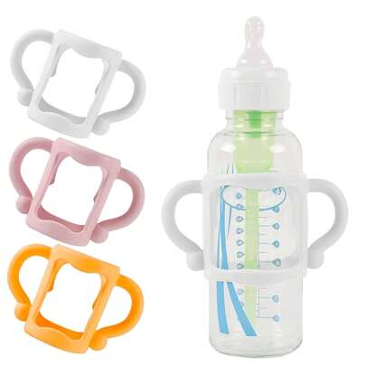 Universal Baby Bottle Handle, Small Diameter Narrow Bottle Easy For Baby To Grip, Daily Use Bottle Accessory, Soft Elastic Silicone Cover, Suitable For Most Neck Bottles
