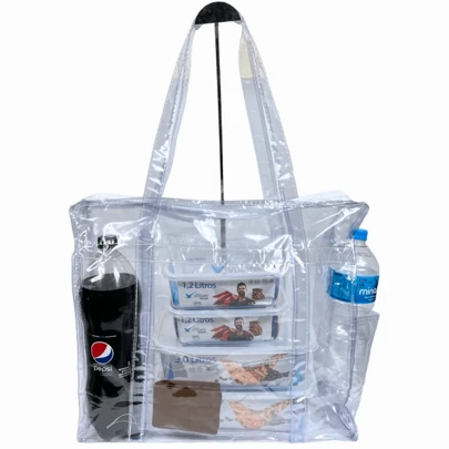 Sacola Bolsa Transparente PVC Jumbo Presidio Praia Maternidade Reforçado Cristal