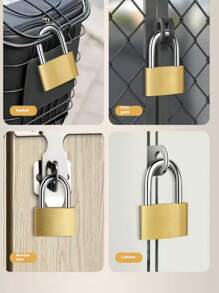 纯铜挂锁，防盗小型家用门锁，复古橱柜/储物柜迷你通用钥匙锁，防锈