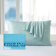 Elegant Comfort 2pcs Cooling Pillowcase Set - Soft Envelope Closure Pillowcases, Machine Washable Summer Sleep Arc-Chill Pillowcases For Hot Bedrooms, Luxury Bed Shams For Hot Sleepers, Cold Reversible Pillow Covers For Hair And Skin, Breathable, Ultra Soft And Durable Fabric, Christmas Decorations Gifts, Cozy Winter Styles, Holiday Décor