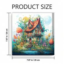 Purple Mushroom House Coloring Book - 1pc 25 Unique Pages, Upgraded Thick Paper, Decompressing Coloring Book, Improves Creativity And Concentration, Ideal For Halloween And Christmas Gifts Back To School