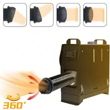 LILIIN 8KW Die-Sel Heater Parking Heater Die-Sel Air Heater, Black/Red 12V Air Fuel Parking Heater With Remote Control LCD Monitor And Silencer For Car RV Boats Truck Motorhome Trailer - 黑色 液晶黑 - 查看 10