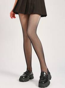 1 双 300D 厚黑色保暖内衬渔网紧身裤 适合秋冬季