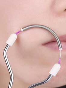 2pcs 110mm Pink Facial Hair Removal Tool - Effectively Remove Excess Hair On Upper Lip, Chin, Face And Neck With Gentle And Effective Spring Technology - Multicolor - View 2