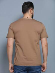 Men's T-Shirt, Printed, Pure Cotton, Comfortable, Close-Fitting, Good Quality, Will Be Your Good Choice - màu nâu - Xem 3