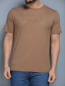 Men's T-Shirt, Printed, Pure Cotton, Comfortable, Close-Fitting, Good Quality, Will Be Your Good Choice - màu nâu - Xem 2