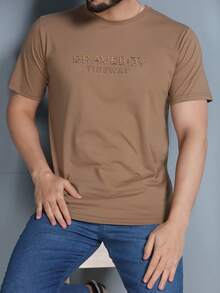 Men's T-Shirt, Printed, Pure Cotton, Comfortable, Close-Fitting, Good Quality, Will Be Your Good Choice - màu nâu - Xem 5