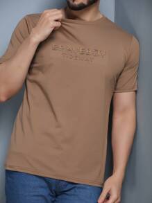 Men's T-Shirt, Printed, Pure Cotton, Comfortable, Close-Fitting, Good Quality, Will Be Your Good Choice - màu nâu - Xem 4
