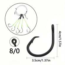 Montage de pêche à immersion profonde - Crochets circulaires à manchon fluorescent robuste 6/0 7/0 8/0 9/0, rotation à haute résistance, matériau en PA - idéal pour le poisson-rouge, la perche, le brochet, le poisson-chat, la truite, le maquereau - Vert - Voir 10