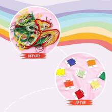 50pcs Embroidery Floss Bobbins, Embroidery Floss Storage Bag, Plastic Floss Cards For Embroidery Thread Organizers And Sewing Storage - White - View 4