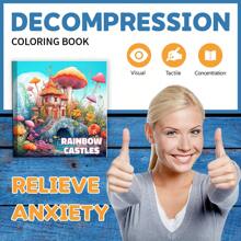 Purple Mushroom House Coloring Book - 1pc 25 Unique Pages, Upgraded Thick Paper, Decompressing Coloring Book, Improves Creativity And Concentration, Ideal For Halloween And Christmas Gifts Back To School