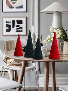 1pc Velvet Christmas Tree Ornament Handmade Small Pine Tree Small Christmas Tree For Table Decoration Christmas Party Ornament For Home Decor Party Festival Table Decoration Best Gifts Birthday Christmas Decorations Room Decor Winter Christmas Decorations Home Christmas Gifts Christmas Decor - Multicolor - View 4