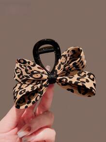1 Stück Leoparden-Muster Lässig Boho ABS (ABS Harz) Haarspange, ca. 8cm Leoparden Polka Punkt Haarspange, geeignet für Frühling, Sommer und Herbst, für den täglichen Gebrauch, Reisen, Partys und Valentinstag, Haarklammern, Haarkla