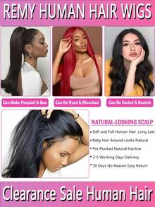 Human Hair Wigs Bone Straight 13x4 Full Lace Front Wigs Human Hair Lace Frontal Wig For Women Peruvian Natural Color Remy Hair Wigs - Natural & Black - View 5