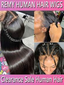 Human Hair Wigs Bone Straight 13x4 Full Lace Front Wigs Human Hair Lace Frontal Wig For Women Peruvian Natural Color Remy Hair Wigs - Natural & Black - View 3