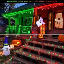 KBO JMEXSUSS 168ft 600 LED Christmas String Lights Outdoor, Color Changing Christmas Lights, Christmas Twinkle String Lights Plug In For Tree Halloween Porch Yard Christmas Decorations - Red to Green - View 2