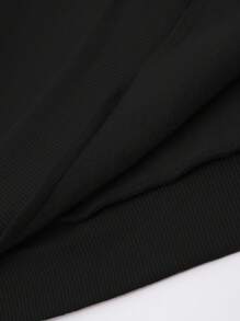 Mothman, Letter Print Pocket Hoodie, Men's Casual Long Sleeve Drawstring, Autumn And Winter - màu đen - Xem 5