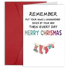 1 张，有趣的你是我的圣诞愿望 - Colo 圣诞贺卡，送给父母、兄弟姐妹、朋友的新年快乐贺卡，送给男朋友女朋友夫妇、丈夫妻子夫妇的幽默圣诞贺卡 - 均碼 - 查看 9