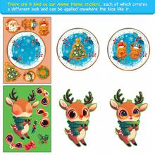 Christmas Decoration 6pcs/Set DIY Christmas Reindeer & Snowflake Crystal Ball Puzzle Stickers, Cartoon Decor Combo For Holiday Party, Interactive Games, Birthday Gifts - Multicolor - View 7