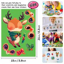 Christmas Decoration 6pcs/Set DIY Christmas Reindeer & Snowflake Crystal Ball Puzzle Stickers, Cartoon Decor Combo For Holiday Party, Interactive Games, Birthday Gifts - Multicolor - View 4