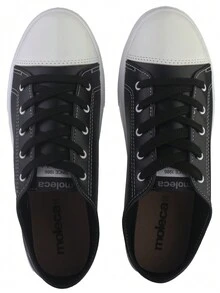 Moleca Napa Women's Casual Patent Toe Sneakers In Black/White - 5667.341 - màu đen - Xem 5