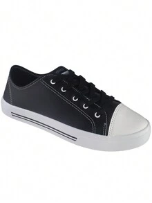 Moleca Napa Women's Casual Patent Toe Sneakers In Black/White - 5667.341 - màu đen - Xem 3