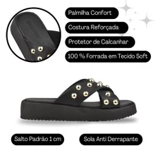 AnaBela Platform Sandal Flip Flop Clog Flat Women's Lightweight Soft Cross Straps Black - 黑色 - 查看 6