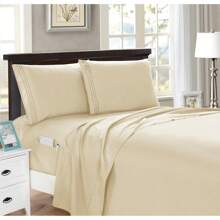 Elegant Comfort Luxury 4pcs Smart Pocket Sheet Set 16 Inch Deep Pockets - Ultra Soft Machine Washable Luxury 4-Piece Bed Sheet Set - Fade And Wrinkle Resistant Premium Hotel Quality Twin/Full/Queen/King Bedding Set- 4PC Sheets For Daily Use, Dorms, Guest Rooms, Christmas Decorations Gifts, Cozy Winter Styles (4pcs For Twin Size Sheet Set) - Màu tím - Xem 2
