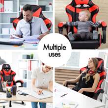 ALFORDSON Video Game Chair, Ergonomic Office Chair, Massage Racing Chair, Retractable Footrest, PU Leather, Height Adjustable And Tilt, 180kg Load Capacity - Red - View 6