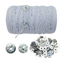 Handmade Scented Candle Wick 100% Cotton Medium 2mm With Eyelets - 5 Meters Wick With 50 Eyelets - trắng - Xem 2