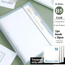 20/26 Holes A5/B5 Pp Loose Leaf Notebook, 1pc Back To School