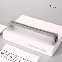 1pc/2pcs/3pcs Minimalist Transparent Mesh Pencil Case, Student Exam Supply Pouch, Mini Square Storage Bag Back To School, Back To School, School Supplies, Pencil Pouch, School Bag