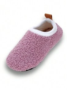 Children's Indoor Slippers, Solid Purple Color, Soft Bottom, Warm Winter House Shoes For Girls - Purple - View 4