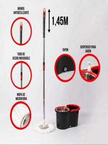 YUQING Spin Mop With Bucket Magic Spin Microfiber Mop 40CM/45CM - BIG BLACK - View 7