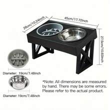 1 套可调节升高爱狗人士和狗妈妈爱双碗，升高慢速喂食器爱狗人士和狗妈妈爱食碗且不溢出爱狗人士和狗妈妈爱水碗带防滑坚固支架，高度可调防滑喂食和饮水碗适用于小型中型大型爱狗人士和狗妈妈爱猫人士和猫妈妈爱颈部保护