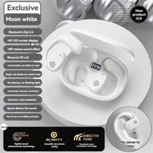 Auriculares inalámbricos tipo circumaural con Bluetooth de conducción ósea, incapaces de penetrar en el oído durante deportes, incapaces de desprenderse, auriculares Bluetooth 5.3 de alta calidad de sonido, batería ultra larga, pantalla digital LED y duración de la batería - Multicolor - Ver 13