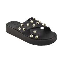 AnaBela Platform Sandal Flip Flop Clog Flat Women's Lightweight Soft Cross Straps Black - 黑色 - 查看 5