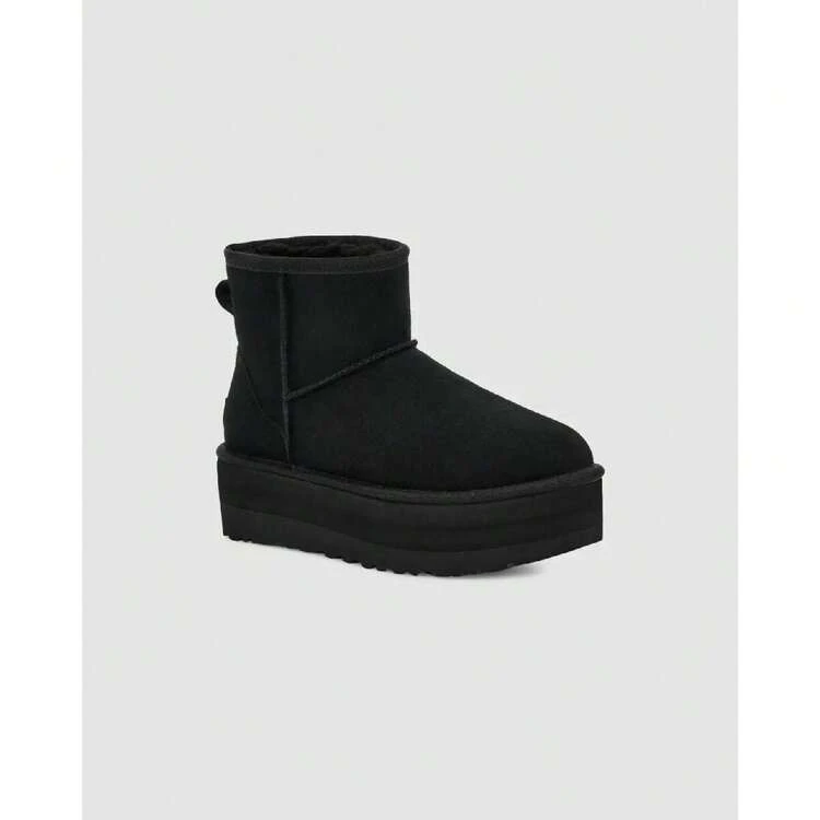 UGG Classic Mini Platform 1134991-BLK Women's Black Suede Comfort Ankle Boots - Black - View 10