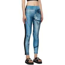 Versace Jeans Couture | Blue Trompe L'œil Leggings - predefinito - Visualizzare 2